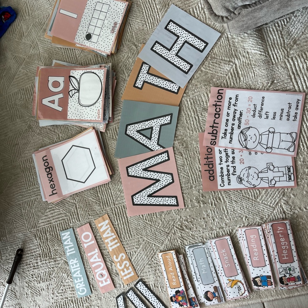 Educational Math and Alphabet Flashcards Set